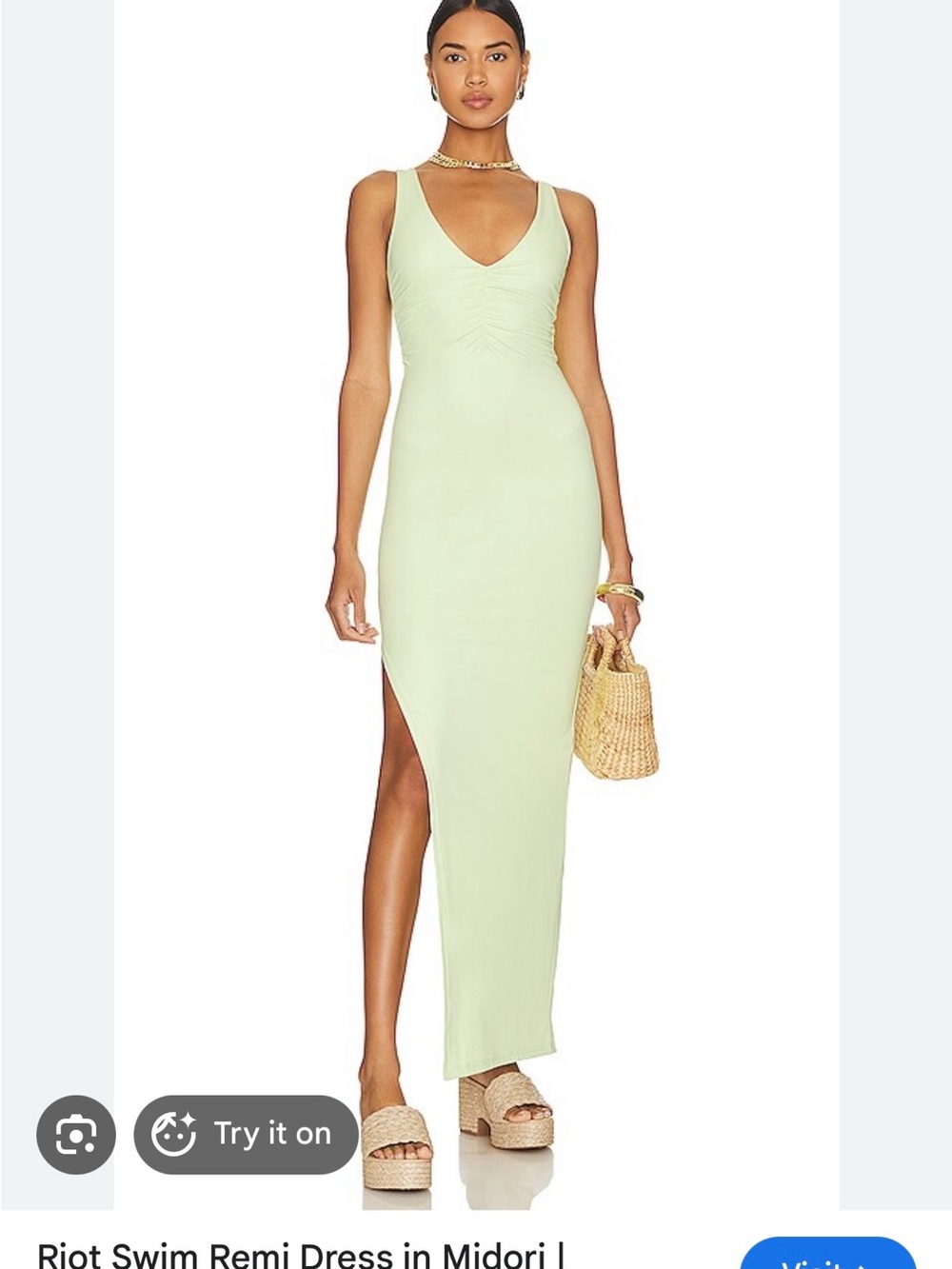 Beach Riot Light Lime Scoop Neck Maxi Dress